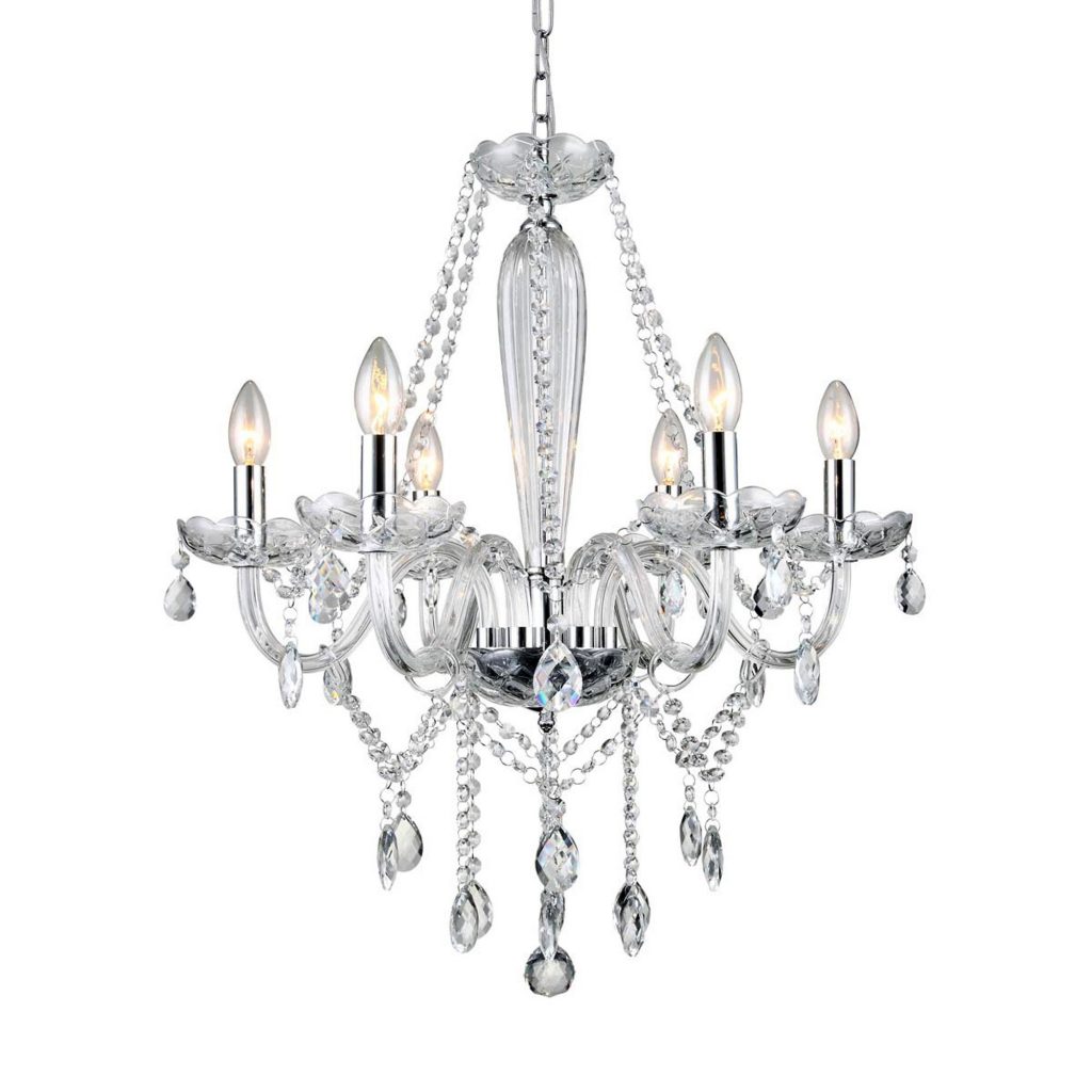 Lustre Candelabro de Cristal Maria Tereza 18 Braços Âmbar BIANCOLUCE